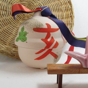 Ceramic Collectible Japanese Bell, good luck charm